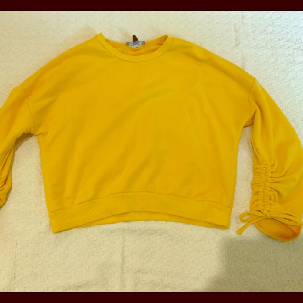 cropped yellow sweater